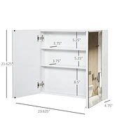 Streamdale Furniture Bathroom Mirrored Medicine Cabinet, 24x22", Wall-Mounted White