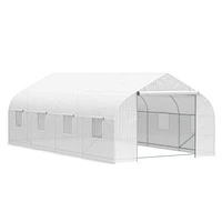 Simplie Fun 20' x 10' Outdoor Walk-in Greenhouse with Roll-up Windows and Steel Frame