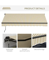 12' Retractable Patio Awning with Uv Protection
