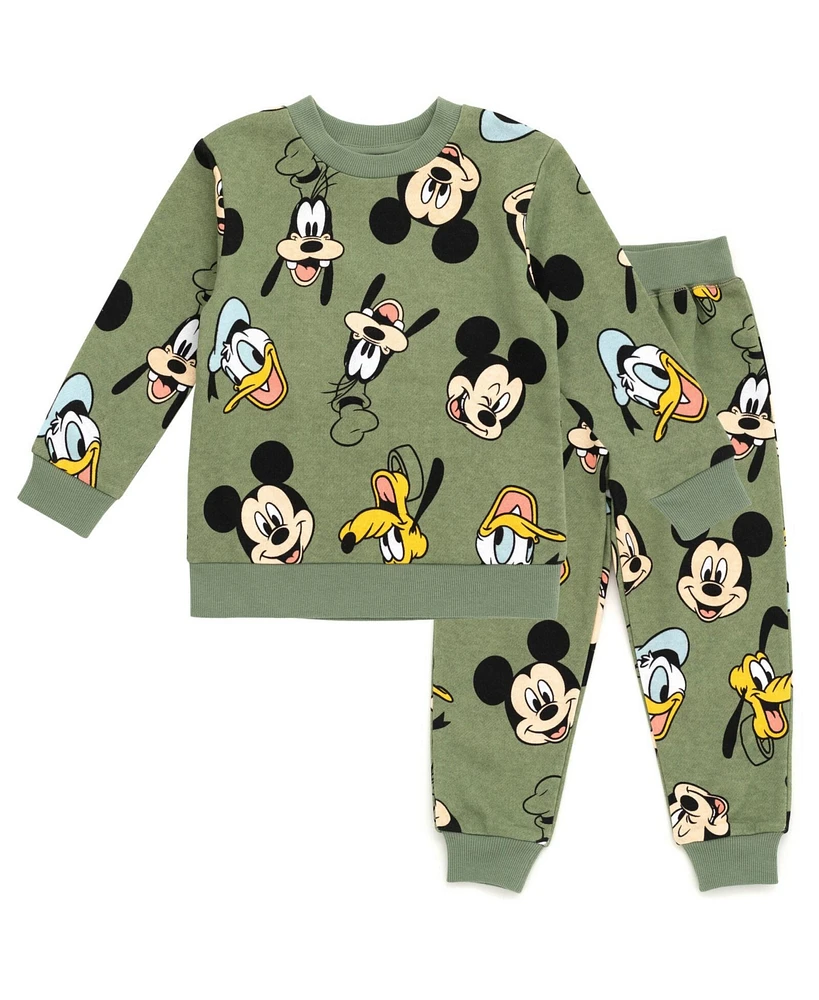 Disney Toddler Boys Mickey Mouse Fleece Pullover Sweatshirt and Pants Outfit Set to (12 Months - 14-16)