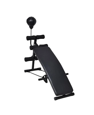 Vebreda Adjustable Incline Curved Workout Fitness Sit Up Bench