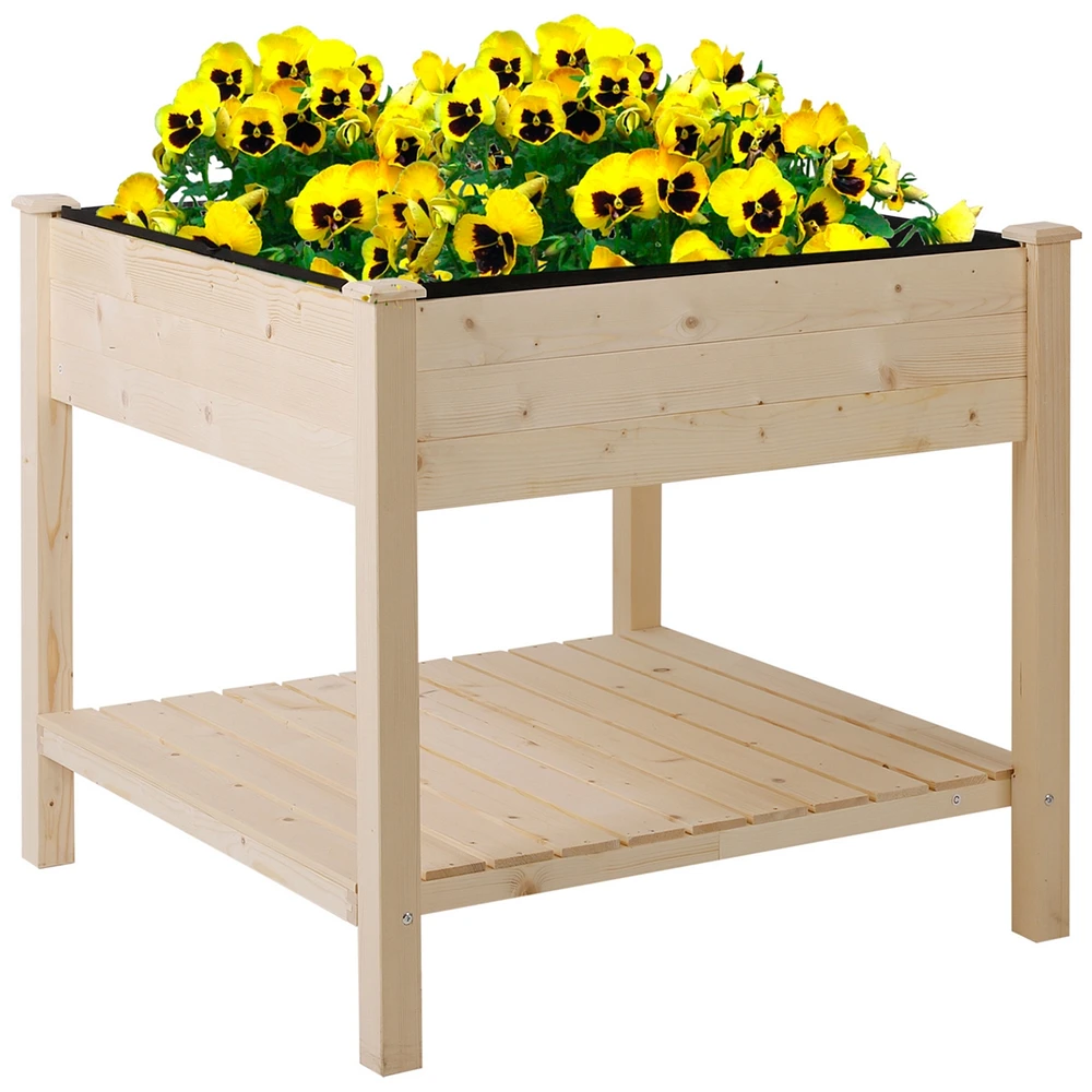 Streamdale Furniture 36" Raised Garden Bed with Shelf