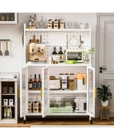 Carbon Steel Kitchen Cabinets, Microwave/Bakers Stand, Storage Shelves, Transparent Door