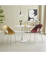 Streamdale Furniture Modern Mdf Top & Steel Base White Round Table