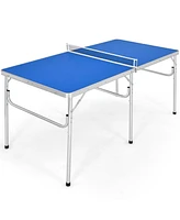 Vebreda 60 Inch Portable Tennis Ping Pong Folding Table with Accessories-Blue