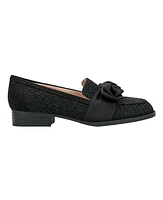 Bandolino Women's Lindio Bow Slip On Tailored Loafers