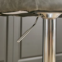 Adjustable Height Chrome Swivel Barstools with Tufted Upholstery (Set of 2)