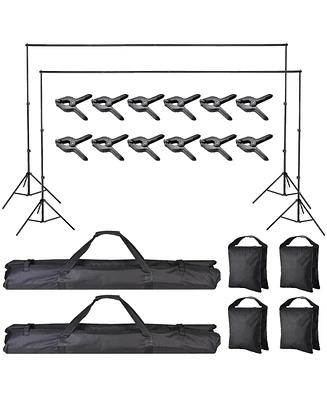 Yescom 7x10Ft Photography Background Backdrop Support Stand Kit For Live Stream Packs