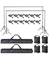 Yescom 7x10Ft Photography Background Backdrop Support Stand Kit For Live Stream Packs