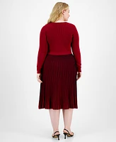 Robbie Bee Plus Pleated Sweater Dress