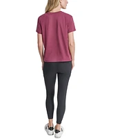 Dkny Sport Women's Cotton Stud Logo Knot-Front T-Shirt