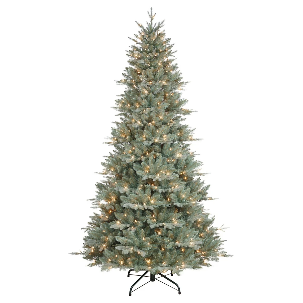 Puleo 7.5-ft. Hampton Blue Spruce Tree with 500 Clear Lights & Stand