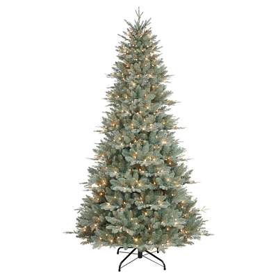 Puleo 7.5-ft. Hampton Blue Spruce Tree with 500 Clear Lights & Stand