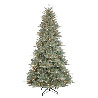 Puleo 7.5-ft. Hampton Blue Spruce Tree with 500 Clear Lights & Stand