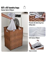 Streamdale Furniture Pe Rattan Laundry Hamper with Removable Bags