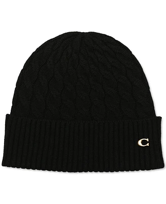 Coach Signature C Cable Knit Beanie