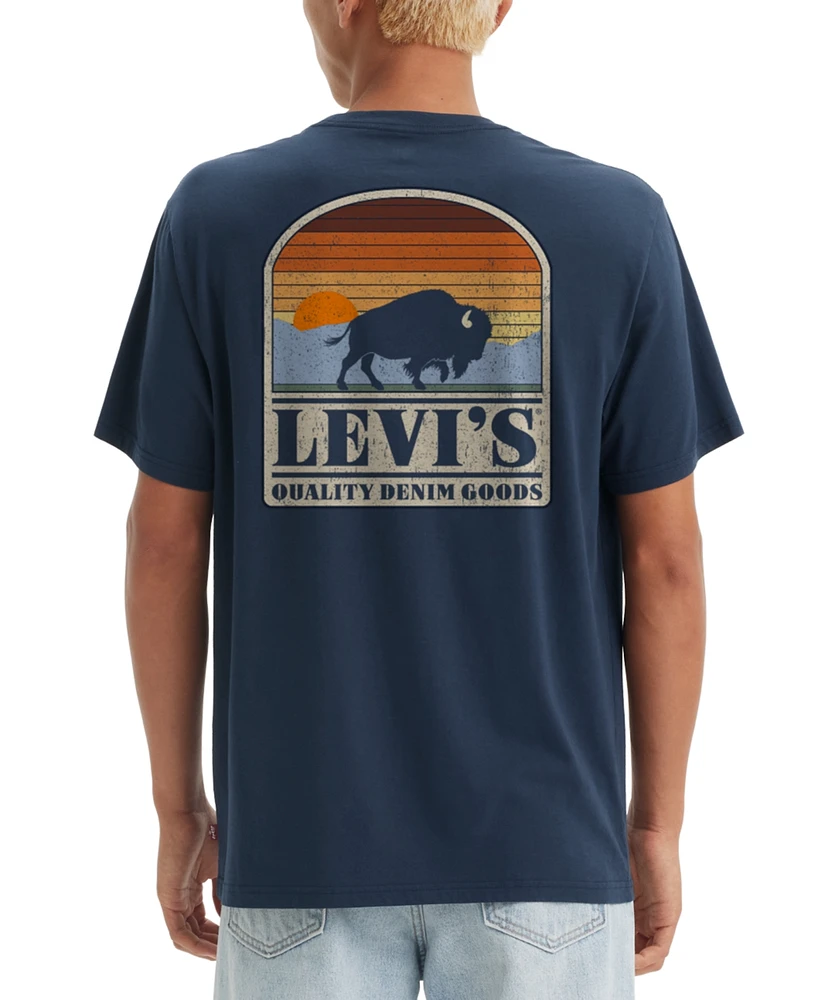 Levi's Men's Relaxed Fit Short Sleeve Crewneck Buffalo Graphic T-Shirt