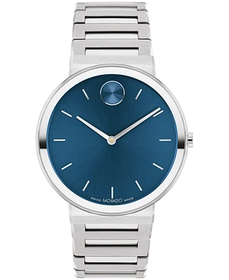 Movado Men's Bold Horizon Swiss Quartz Stainless Steel Watch 40mm - Silver