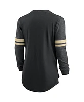 Nike Women's Black/Heathered Charcoal New Orleans Saints Team Outline Raglan Performance Long Sleeve T-Shirt