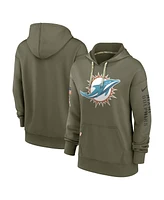 Nike Women's Olive Miami Dolphins 2022 Salute To Service Performance Pullover Hoodie