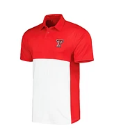 Under Armour Men's Red/White Texas Tech Red Raiders Green Blocked Polo Performance