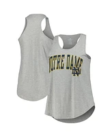 Profile Women's Heather Gray Notre Dame Fighting Irish Arch Logo Racerback Scoop Neck Tank Top