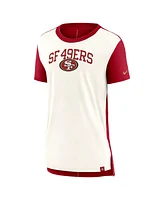 Nike Women's Cream/Scarlet San Francisco 49ers Wordmark Tri-Blend T-Shirt