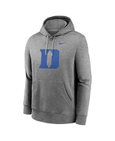 Nike Men's Heather Gray Duke Blue Devils Primetime Evergreen Club Fleece Pullover Hoodie