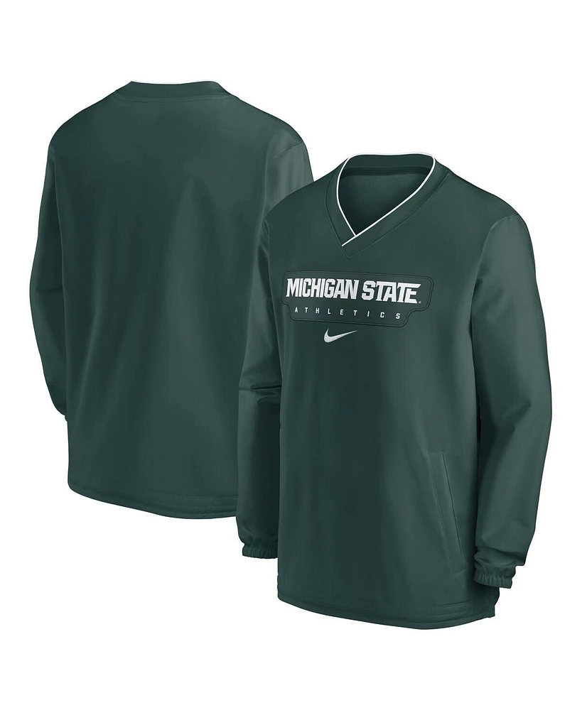 Nike Men's Green Michigan State Spartans 2024 Sideline Pullover Wind shirt