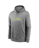 Nike Men's Heather Gray Los Angeles Chargers Club Logo Pullover Hoodie