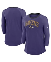 Nike Women's Purple Baltimore Ravens Raglan 3/4 Sleeve T-Shirt