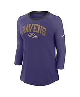 Nike Women's Purple Baltimore Ravens Raglan 3/4 Sleeve T-Shirt