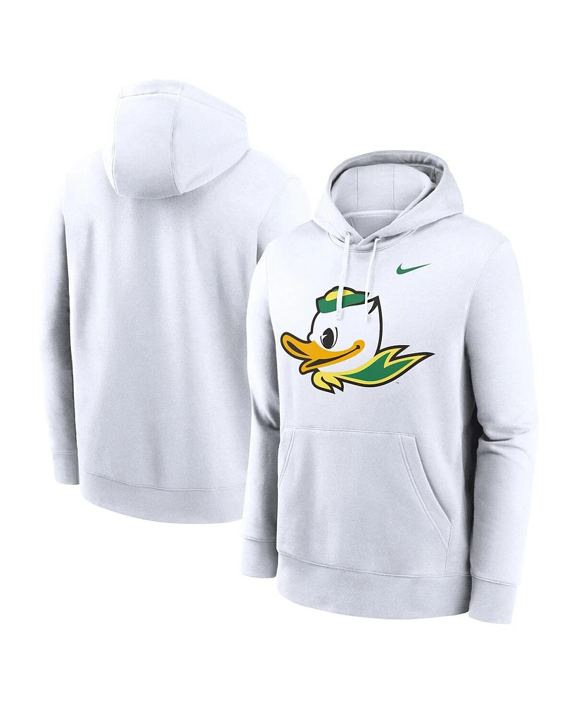 Nike Men's White Oregon Ducks Primetime Alternate Logo Club Fleece Pullover Hoodie