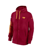 Nike Men's Burgundy Washington Commanders 2024 Sideline Club Full-Zip Hoodie