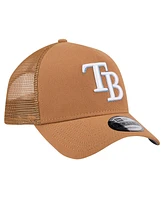 New Era Men's Brown Tampa Bay Rays A-Frame Trucker 9FORTY Adjustable Hat