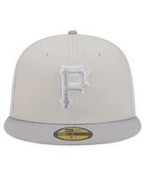 New Era Men's Khaki/Gray Pittsburgh Pirates Two-Tone Color Pack 59FIFTY Fitted Hat