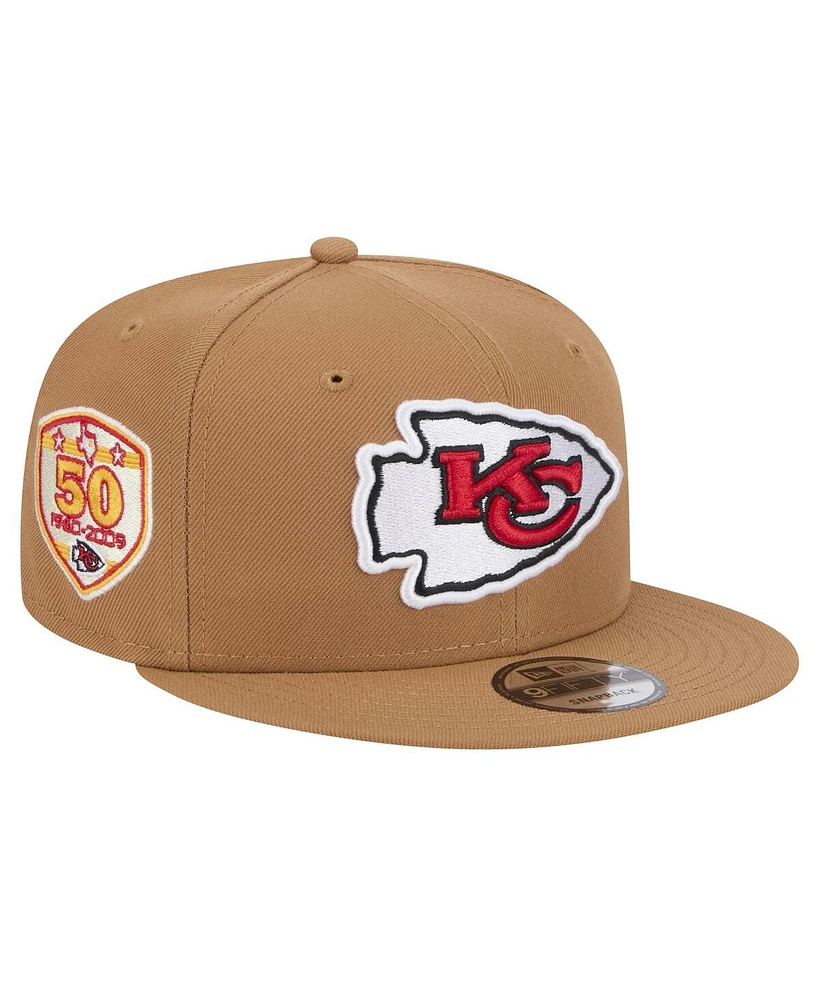 New Era Big Boys and Girls Brown Kansas City Chiefs Color Pack Side Patch 9FIFTY Snapback Hat