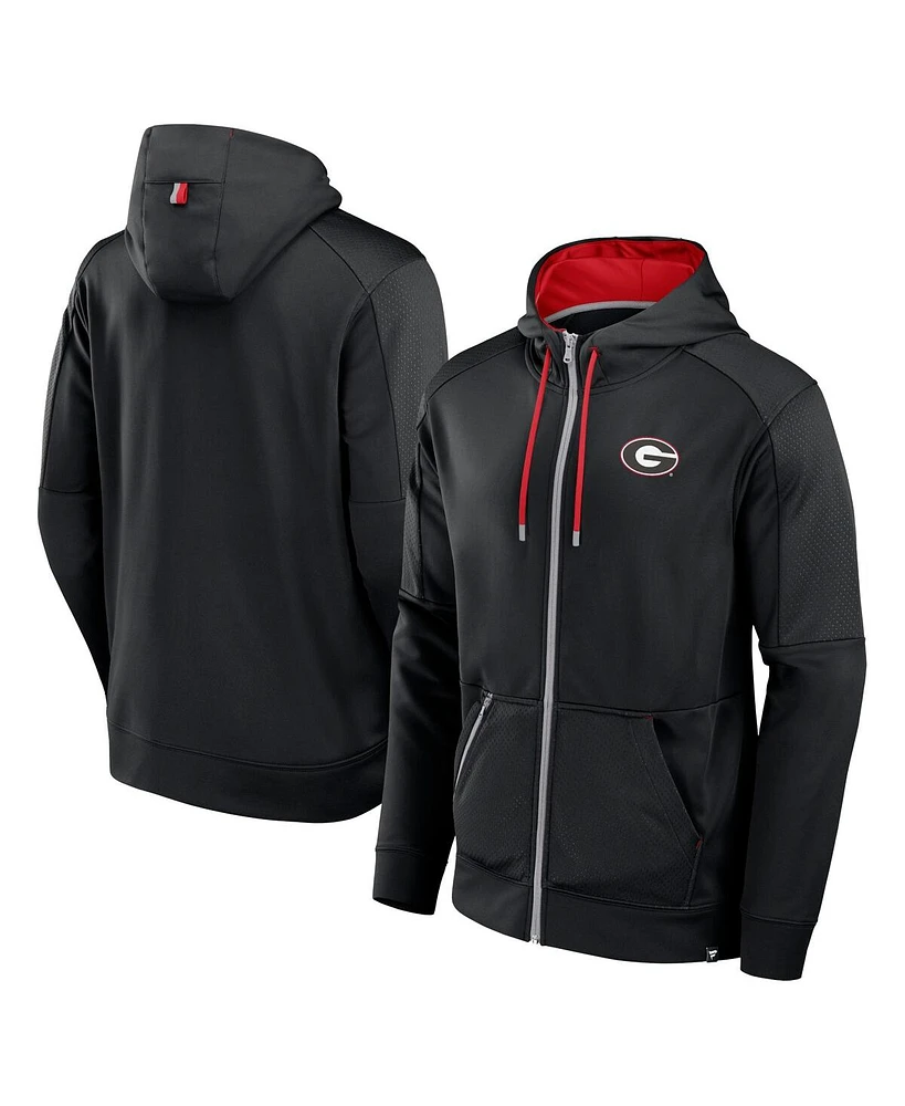 Fanatics Men's Black Georgia Bulldogs Defender Full-Zip Hoodie