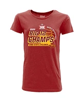 Blue 84 Women's Cardinal Iowa State Cyclones 2024 Big 12 Men's Basketball Conference Tournament Champions Locker Room T-Shirt