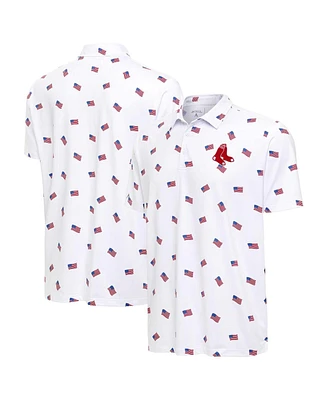 Antigua Men's White Boston Red Sox Americana Polo