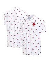 Antigua Men's White Boston Red Sox Americana Polo