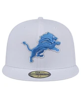 New Era Men's White Detroit Lions Omaha 59FIFTY Fitted Hat