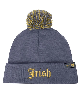 Under Armour Men's Gray Notre Dame Fighting Irish 2024 Shamrock Series Cuffed Knit Hat with Pom