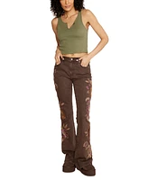 Driftwood Women's Farrah Embroidered Flare Jeans