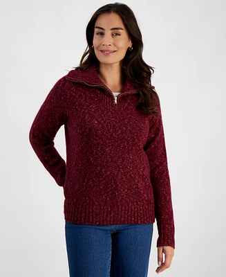 Style & Co Petite Funnel-Neck Zip-Up Sweater, Created for Macy's