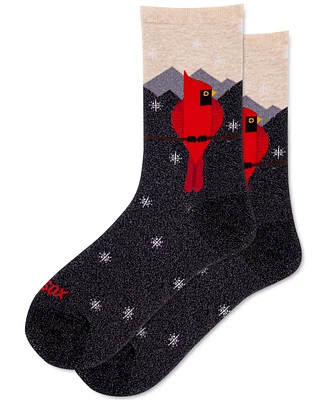 Hot Sox Women's Metallic Cardinal Crew Socks