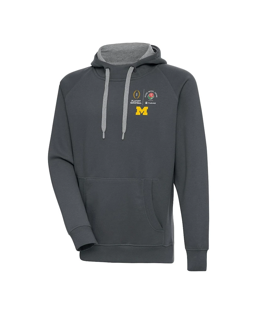 Antigua Men's Michigan Wolverines College Football Playoff 2024 Rose Bowl Victory Pullover Hoodie