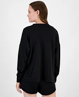 Id Ideology Women's Long-Sleeve Chest-Pocket T-Shirt, Created for Macy's