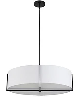 Dainolite 7" Fabric, Metal Preston 4 Light Pendant with Shade