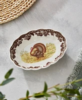 Spode Woodland Turkey Oval Fluted Dish, Set of 2